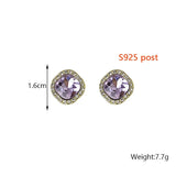 Purple Crystal Studs: Korean Fashion Elegance for Lovely Gifts - Shop N Save