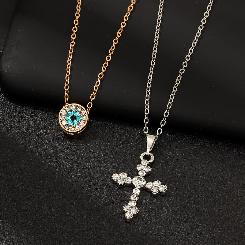 European American Cross Necklace - Retro Diamond Pendant Fashion - Shop N Save