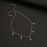 Stainless Steel Lightning Necklace - Gold Silver Multi-Accessory - Shop N Save