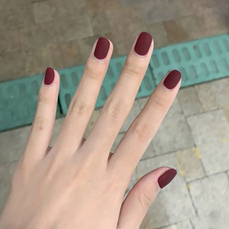 Matte Square Press On Fake Nails Set Shiny Formal Nail Type for Casual Occasions Adhesive Installation Acrylic Plastic Material - Shop N Save
