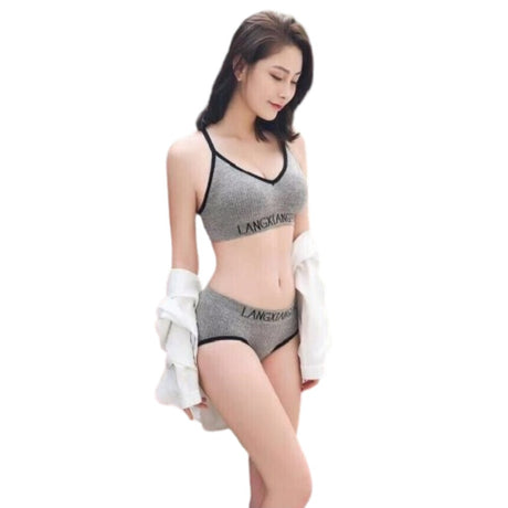 2PCS Beauty Back Sports Set Female - Gray - Shop N Save