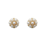 Floral Patched Crystal Decorative Ear Tops - Shop N Save