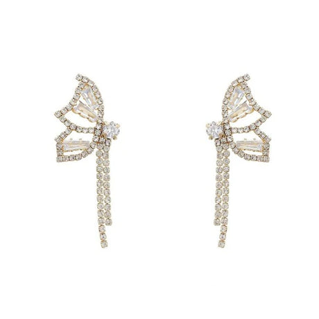 Butterfly Gold Plated Crystal Decorative Earrings Pair - Shop N Save
