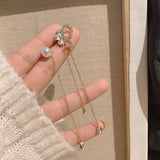 Pearl Decorative Tassel Earrings - Golden - Shop N Save