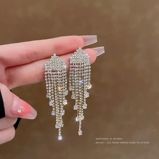 Crystal Patched Gold Plated Party Wear Earrings - Shop N Save