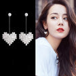Cubic Zirconia Heart Stud Earrings Set: Wedding, Crystals, No Pierced - Shop N Save