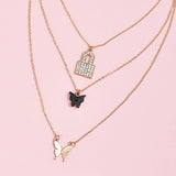 Boho Gem Lock Necklace Set - Ge - Shop N Save