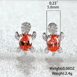 Shiny Turtle Shaped Rhinestone Patched Jewelry Set - Red