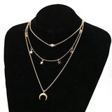 Bohemian Star Moon Necklace: Multi-Layer Vintage Crystal Geometric Jewelry - Shop N Save