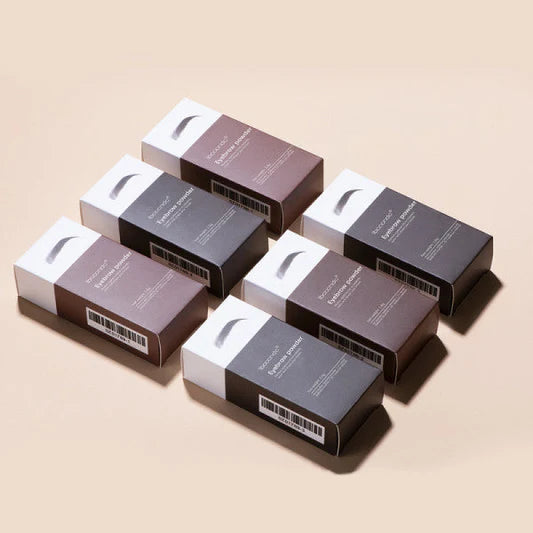 Women Fashion Eyebrow Color Powder With 10 Stencils Set - 2 - Light brown - Shop N Save