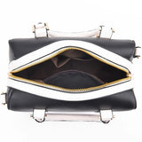 Fashionable Faux Leather Handbag with Zipper Closure and Buckle Strap Perfect for Stylish Women! - Shop N Save