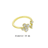 Flower Pearl Ring: Adjustable Zircon Accent Jewelry for Women - Shop N Save