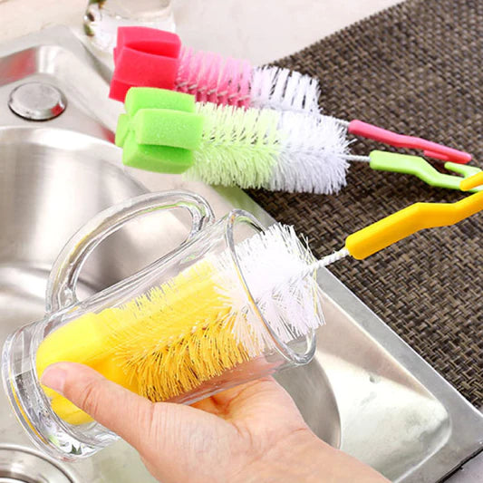 Hooked Easy Glass Deep Cleaning Fancy Brush - White Green - Shop N Save