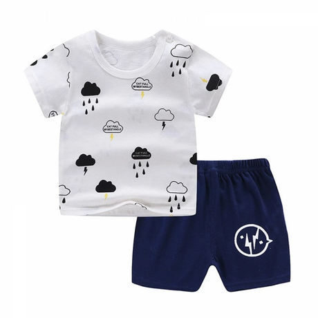 Breathable New Born Short Sleeve Two Piece Cotton outfit Matching Set - Shop N Save