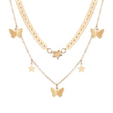 Star &amp; Butterfly Layered Necklaces: Fashion Alloy for Women's - Shop N Save