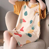 Fruits Print Midi Night Dress - Casual Sleepwear for Girls - Shop N Save