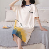 Animal Print Midi Dress Soft Loose and Comfortable Pajama Nightwear for Women Perfect for Summer Indoor Relaxation!