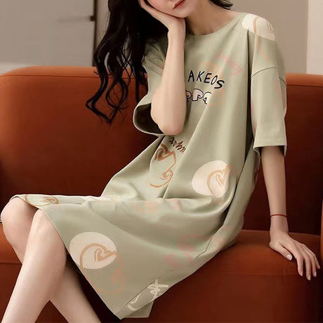 Light Green Alphabetic Print Midi Dress - Stylish Casual Wear Women - Shop N Save