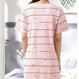 Pink Striped Midi Dress - Comfortable and Stylish Nightwear for Women - Shop N Save