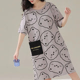 Cute Cartoon Midi Dress - Comfy Sleepwear for Women - Shop N Save
