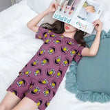 Dark Pink Cartoon Pajama Set - Cute, Comfy Women's Sleepwear - Shop N Save