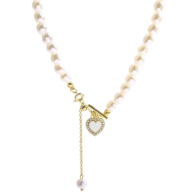 Stainless Steel Love Pearl Choker: Elegant Pendant, Party Jewelry - Shop N Save