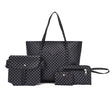 Geo Pattern PU Leather Tote Bags Set - Stylish, Large Capacity - Shop N Save