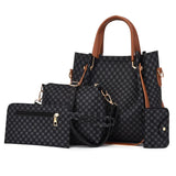 Stylish Double Handle Tote Set - High-Quality, Zipper Closure, 4 Pieces