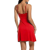 Free-Spirited Red Lace Nightwear for Comfortable Romantic Evenings. Soft Polyester-Spandex Blend with V-Neck and Spaghetti Straps. Free Size for Girls - Shop N Save
