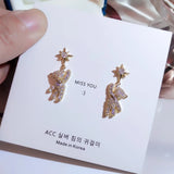 Bear Pendant Clip Earrings: Luxury Designer, Star Dangle, Christmas Gift - Shop N Save