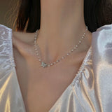 Korean Pearl Butterfly Choker: Elegant Wedding &amp; Party Necklace - Shop N Save