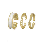 Boho Enamel Metal Ring Set: Geometric Twist &amp; Adjustable - Shop N Save