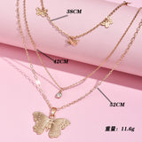 Butterfly Pendant Necklace - Versatile, Multi-Layer - Shop N Save