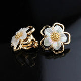 Golden Needle Flower Earrings: Elegant Double-Layer Jewelry - Shop N Save