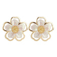 Golden Needle Flower Earrings: Elegant Double-Layer Jewelry - Shop N Save