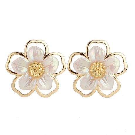 Golden Needle Flower Earrings: Elegant Double-Layer Jewelry - Shop N Save