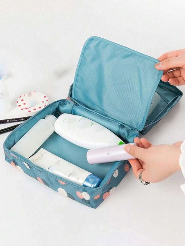 Nylon Handheld Cosmetic Bag: Lightweight, Waterproof, Portable Storage - Shop N Save
