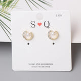 Korean Rhinestone Pearl Studs: Exquisite C-Shape, Fashion Jewelry - Shop N Save
