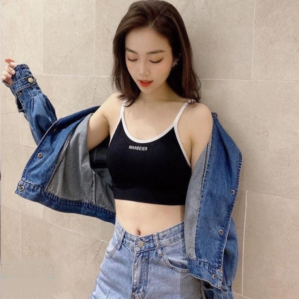 OLOEY Bra For Women Gym Crop Top - Black - Shop N Save