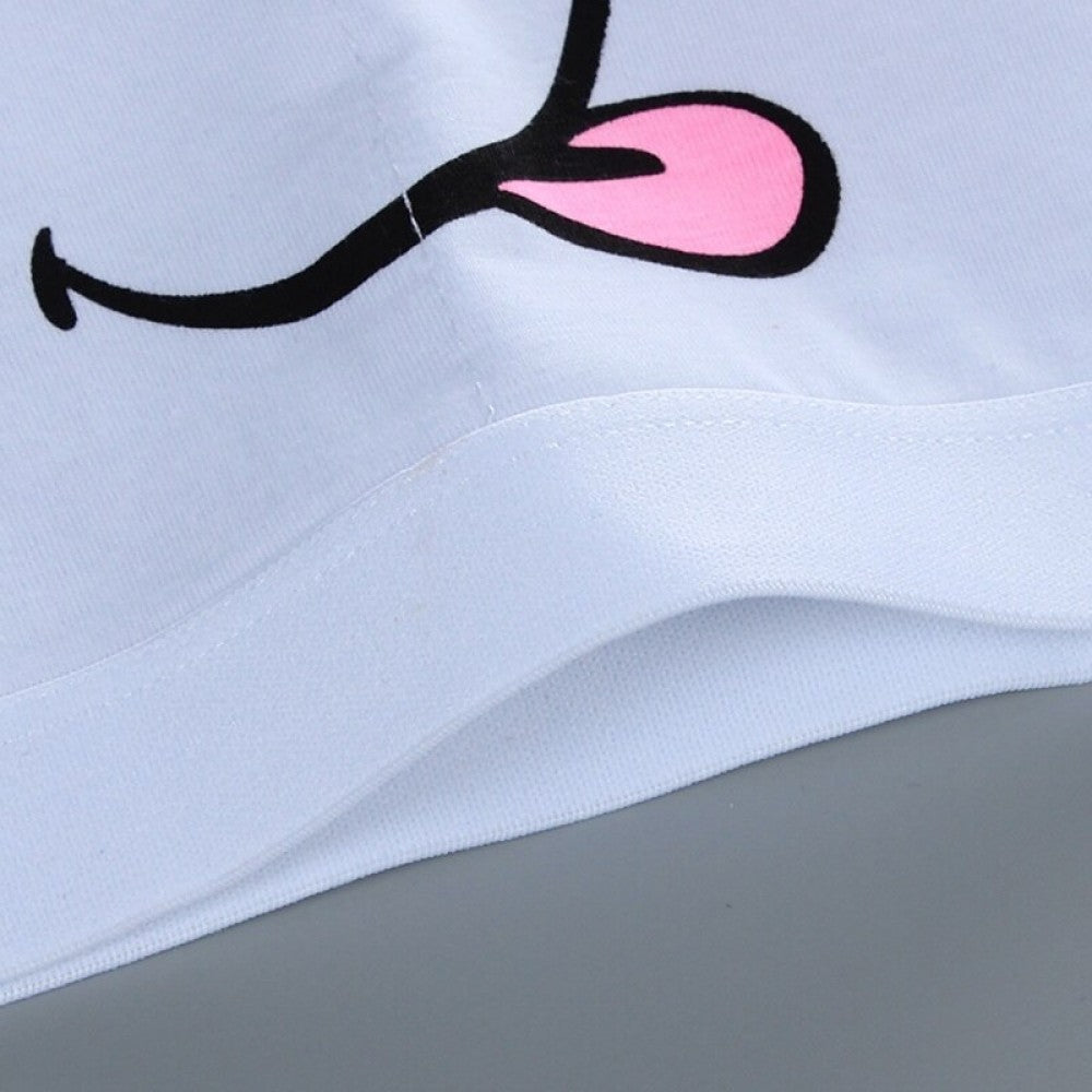 Women Sport Training Bra Cartoon Smiley - White - Shop N Save