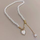 Stainless Steel Love Pearl Choker: Elegant Pendant, Party Jewelry - Shop N Save
