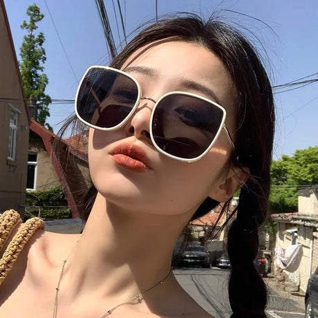 Vintage Square Sunglasses: Oversized Retro, Luxury Shades, UV400 - Shop N Save