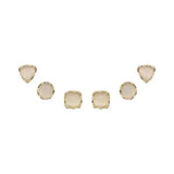 Golden Geometric Opal Studs: Korean Triangle &amp; Circle Earrings Set - Shop N Save