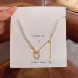 Stainless Steel Love Pearl Choker: Elegant Pendant, Party Jewelry - Shop N Save