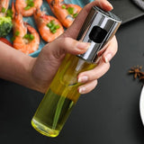 BBQ Cooking Olive Oil Spray Bottle With Scale Measurement 100ml - Silver - Shop N Save