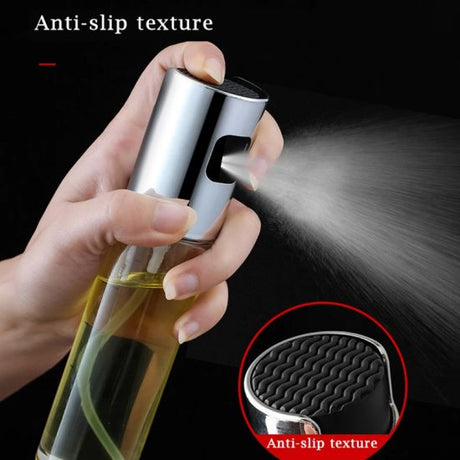 BBQ Cooking Olive Oil Spray Bottle With Scale Measurement 100ml - Silver - Shop N Save