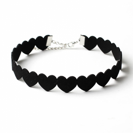 Peach Heart Necklace Brown