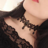 Gothic Crystal Tassel Tattoo Choker Necklace Yellow