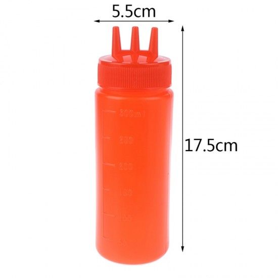 Twist Cap Squeeze Plastic Bottle For Ketchup Mustard Mayo Sauce 300ML White - Shop N Save