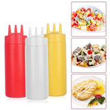 Twist Cap Squeeze Plastic Bottle For Ketchup Mustard Mayo Sauce 300ML White - Shop N Save